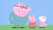 v.li.: Daddy Pig, Peppa Pig, Suzy Sheep.