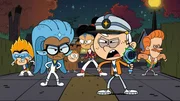 v.li.: Zach, Clyde, Liam, Stella, Lincoln, Rusty