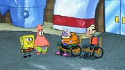 L-R: SpongeBob, Patrick, Mermaid Man, Barnacle Boy