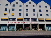 Firefighters in front of a station in Munich
