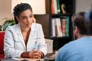 Freema Agyeman (Dr. Helen Sharpe), Ryan Eggold (Dr. Max Goodwin).