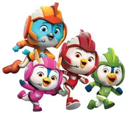 L-R: Penny, Swift (hinter), Rod, Brody