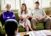 L-R: Constance 'Meemaw' Tucker (Annie Potts), Mary Cooper (Zoe Perry), George Cooper Sr. (Lance Barber).