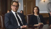 Dr. Jason Bull (Michael Weatherly, l.); Rebecca Hall (Stephanie Kurtzuba, r.)