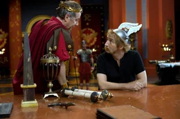 L-R: Jules C&eacute;sar (Fabrice Luchini), Asterix (Edouard Baer)