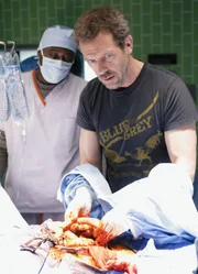 Gehen der Krankheit auf den Grund: Omar Epps als Dr. Eric Foreman, Hugh Laurie als Dr. Gregory House Gehen der Krankheit auf den Grund: Omar Epps als Dr. Eric Foreman, Hugh Laurie als Dr. Gregory House