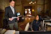 Sherlock Holmes (Jonny Lee Miller, l.); Joan Watson (Lucy Liu, r.)