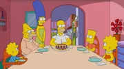 (v.l.n.r.) Maggie; Grampa; Marge; Homer; Bart; Lisa (v.l.n.r.) Maggie; Grampa; Marge; Homer; Bart; Lisa