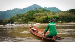 Fischer auf dem Mekong.