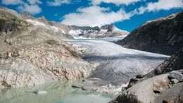 Der Rhonegletscher in den Alpen.