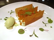 Vegetarische Vorspeise mit Mirabellen, Restaurant Transparence-Nancy