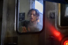 Zoey (Taylor Russell) just witnessed the train carriage detached and everything is about to change in Columbia Pictures' ESCAPE ROOM: TOURNAMENT OF CHAMPIONS.