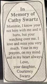 Dem Gedenken an Cathy Swartz gewidmet