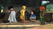 Prinz John hat sich eine goldene Statue gießen lassen. Das Gold dazu nahm er den Bürgern in Form von neuen Steuern weg. Little John, Tuck und Robin Hood haben einen Plan.