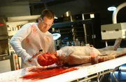 Wer war der Mörder? Nick Stokes (George Eads) will mit Hilfe eines Dummys die Tat nachstellen, um den Täter zu überführen.
