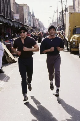 L - R: Tommy (Tommy Morrison), Rocky (Sylvester Stallone)