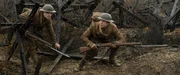 L-R: Lance Corporal Blake (Dean-Charles Chapman), Lance Corporal William Schofield (George MacKay).