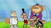 L-R: Sandy, Professor Percy, Lord Reginald, Dr. Marmalade