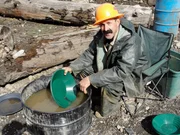 Thurber pans for gold.