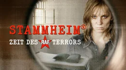 Gudrun Ensslin (Lilith Stangenberg) mit Schriftzug "Stammheim - Zeit des Terrors".