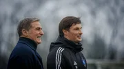 Sportvorstand Stefan Kuntz und Cheftrainer Merlin Polzin