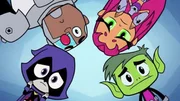Oben, v.li.: Cyborg, Starfire. Unten, v.li.: Raven, Beast Boy.