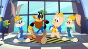 v.li: Bugs Bunny, Daffy Duck, Porky Pig, Lola Bunny