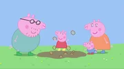 L-R: Daddy Pig, Peppa Pig, George Pig, Mummy Pig