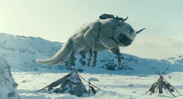 Auf den riesigen Bison, Appa, kann sich Aang immer verlassen ...
