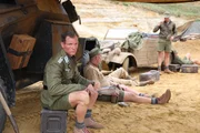 REENACTMENT - Otto Henning (actor Frederik von Luttichau) eating gruel with ill crew in African desert. REENACTMENT - Otto Henning (actor Frederik von Luttichau) eating gruel with ill crew in African desert.