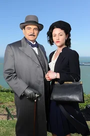 Hercule Poirot (David Suchet), Shelia Webb (Jaime Winstone) Hercule Poirot (David Suchet), Shelia Webb (Jaime Winstone)