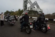 Donetsk, Ukraine - Members of Motorcycle club "Vityaz"  give a tour  Michael Ware  at the Oktyabrsky district close to Donetsk's international airport in the self-proclaimed Donetsk People's Republic.