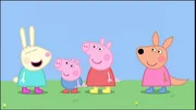 v.li.: Rebecca Rabbit (character), George Pig, Peppa Pig, Kylie Kangaroo
