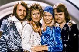 ABBA v.l.n.r. Benny, Frida, Agnetha, und Bjorn bei der Eurovision 1974.