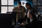 LAW & ORDER: ORGANIZED CRIME -- S5 -- Pictured: (l-r) Rick Gonzalez as Det. Bobby Reyes, Danielle Moné Truitt as Sgt Ayanna Bell, Tate Ellington as Vargas