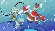 L-R: Squidward, Mr. Krabs