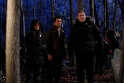 "Family Values" Episode 8015 — Pictured: Kathryn Erbe as Detective Alexandra Eames, Eric Bogosian as Captain Danny Ross, Vincent D'Onofrio as Detective Robert Goren.