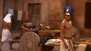 Zeitgen&ouml;ssische Texte berichten, dass Pharao Ramses II. (Abdeljalil Joudi) sich h&ouml;chstpers&ouml;nlich vom Wohlergehen seiner Arbeiter vergewisserte und ihnen Essen und Geschenke brachte.