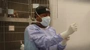 Dr. Blue preps for an exploratory stomach surgery on Yuki the Bulldog Dr. Blue preps for an exploratory stomach surgery on Yuki the Bulldog