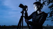 Fotografin Simone Jungwirth beim Fotografieren vom Polarlicht Fotografin Simone Jungwirth beim Fotografieren vom Polarlicht