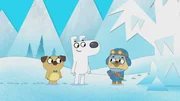 Dog und Puck machen sich mit Oma Puck auf die Suche nach dem Yeti.