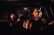 TEXT: Maggie (Adrienne Barbeau), Snake Plissken (Kurt Russell) CHANNEL: AXN TITLE: Escape from New York (ENG) / Die Klapperschlange (GER) YEAR: 1981 DIRECTOR: John Carpenter CAST: Kurt Russell, Lee Van Cleef, Donald Pleasence GENRE: Action COUNTRY: USA/UK .