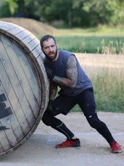 Jesse during log challenge