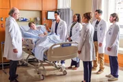 (v.li.): Richard Schiff (Dr. Aaron Glassman), Michael Taylor (Jeff Williams), Will Yun Lee (Dr. Alex Park), Bria Henderson (Dr. Jordan Allen), Antonia Thomas (Dr. Claire Browne), Brian Marc (Dr. Enrique ‚Ricky‘ Guerin), Noah Galvin (Dr. Asher Wolke).