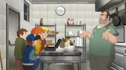 Die 4 1/2 Freunde haben sich in die Küche des Fast-Food-Lokals geschlichen. Was hat es mit dem leeren Aktenkoffer ihrer Musiklehrerin auf sich, den sie im Mülleimer gefunden haben? Viktor, einer der beiden Besitzer des Lokals, hat die Kinder überrascht. Aber er weiß angeblich von nichts.