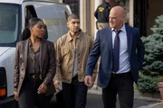 LAW & ORDER: ORGANIZED CRIME -- Pictured: (l-r) Danielle Moné Truitt as Sgt. Ayanna Bell, Rick Gonzalez as Det. Bobby Reyes, Christopher Meloni as Det. Elliot Stabler—