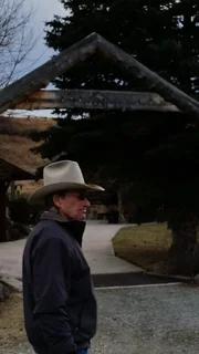 Nic Patrick in front of ranch camera unaware.