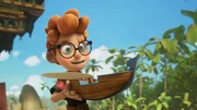 Alexander ist ein kluger Tüftler. Er hat von seiner Flugbootkonstruktion sogar ein Modell gebaut.