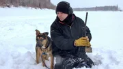 Joey Zuray (R) tries to calm is dog Ace (L) before firing his gun. Joey Zuray (R) tries to calm is dog Ace (L) before firing his gun.