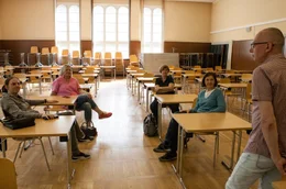 Die Aula der ehemaligen EOS Lenin ist kaum ver&auml;ndert: hier kommen Erinnerungen auf.